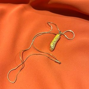 Gold-toned ballet slipper necklace